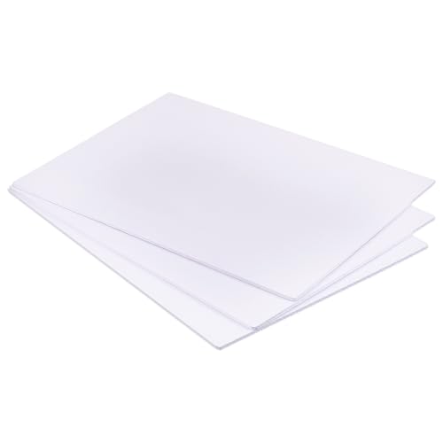 BENECREAT 3 Pcs White PVC Sheet, 15.75x11.81 inches Poster Foam Board, Rigid Foam Sheets for Modeling, Props, Miniature Crafts, Art Projects, DIY Supplies, 5mm Thick