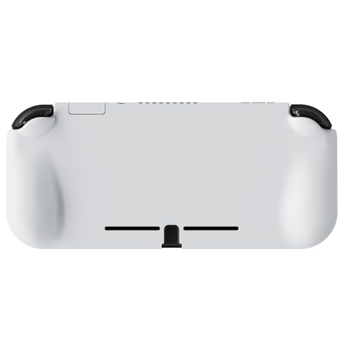 PlayVital ZealProtect Protective Case for Nintendo Switch Lite, Ergonomic Grip Hard Cover - Durable Shock-absorbent Anti-Scratch with Screen Protector & Thumb Grip Button Caps, White - color: White