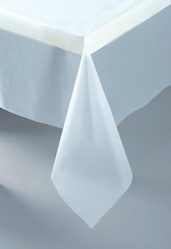 Clear Solid Rectangular Plastic Table Cover (54" x 108") 1 Count - Elegant Design & Premium Quality, Ideal For Parties, Events & Everyday Use - color: Clear, size: 108" x 54" (Rectangle)