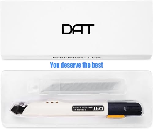 Utility Knife, DAT Series-X Portable Box Cutter, Fine Point Arts and Crafts Blade for Precision Cutting, with 10 Blade Pieces (White, 1 Cutter 10 Blades) - size: 1 Cutter 10 Blades