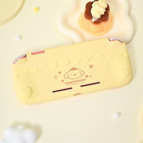 Kuitmor Switch Lite Protective Case,Soft Silicone Protective Shell,Anti-Scratch Protective Cover Case for Switch Lite with 2 Thumb Grip Caps(Yellow Pompompurin) - color: Yellow Pompompurin