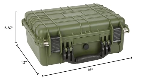 Strongway 16in. Plastic Waterproof Storage Case With Foam, Ammo Box, Fit Use of Drones, Camera, Equipments, Pistols - color: Green