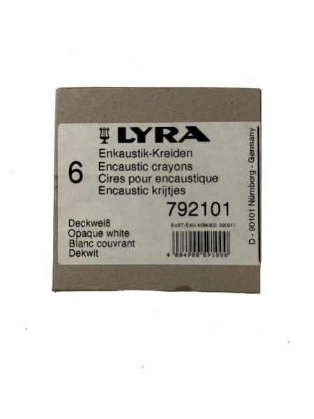 AT Surgical LYRA Encaustic Wax Color Sticks for Professional Encaustic Art (Set of 6), Handcrafted in Germany - color: Opaque White