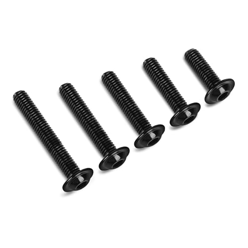 25-Piece M6-1.0 x 10mm Flange Button Head Screws - Black 304 Stainless Steel Socket Head Screws, Allen Hex Drive & Bit Included, Full Thread Machine Bolts - size: M6 x 10mm