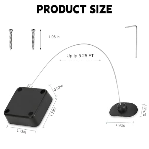 1.5M/4.9Ft Retractable Remote Control Cable Tether Lock-2 Pack, Remote Leash with Screws, Remote Control Anti-Lost Rope for TV, DVD - size: 2PCS-4.9FT