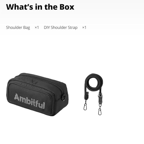 AMBITFUL Neo One N1 Action Camera Bag, Waterproof Crossbody Shoulder Pouch Compatible with DJI Osmo Pocket 3, Xtra Muse, Insta360 Ace Pro 2, GoPro 13, DIY Strap Design, Black - color: Black