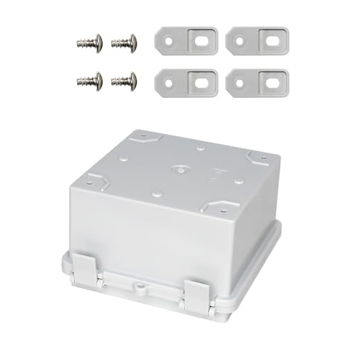 Weatherproof Junction Box Waterproof Electrical Box ABS Plastic Enclosure Switch Router Project Box Latch Hinged Project Enclosure (5.9"x5.9"x3.5") - color: Grey Cover, size: 5.9"x5.9"x3.5"