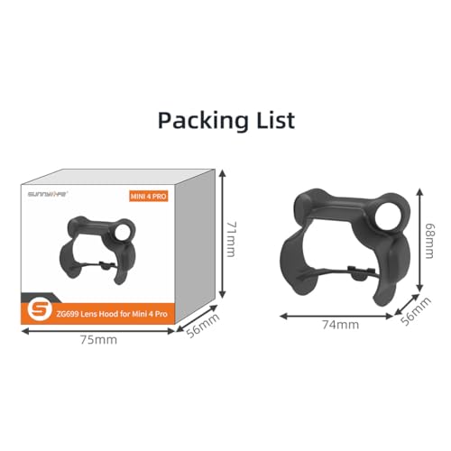 Mini 4 Pro Lens Hood Anti-Glare Sunshade Cover, Gimbal Camera Guard Protector for DJI Mavic Mini 4 Pro Black