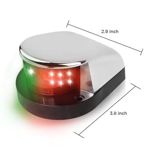 LED Boat Navigation Light Red and Green Silver Shell Shape - color: Silver Shell Shape