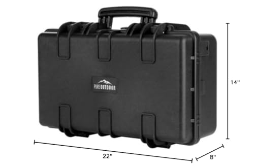 Monoprice Weatherproof Hard Case - 22 x 14 x 8 Inches, With Customizable Foam, Shockproof, IP67, Ultraviolet And Impact Resistant Material, Black - Pure Outdoor Collection - color: Black, size: 20.3 Liter