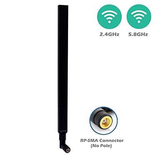 TECHTOO WiFi Antenna Dual Band 9 dBi 2.4/5.8GHz for Router AP - Security IP Camera - USB Card Adapter - PCI PCIe Cards - Range Extender - PC Desktop - Drone - PS4 Build (2.4/5.8GHz RP-SMA 1-Pack) - color: 2.4/5.8GHz RP-SMA 1-Pack