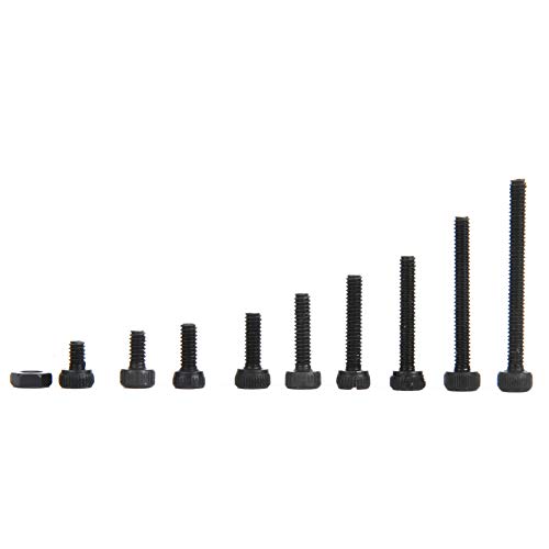 300PCS M2 x 3-20mm 12.9 Grade Black Hex Socket Screw Bolt and Nut Kit Alloy Steel Button Head Socket Bolts