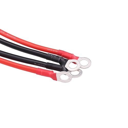 1pc XT60 to O Ring Terminal Cable XT60 Female to M8 O Ring Eyelet Terminal Plug Connector with 12inch 10awg Silicone Wire for RC Lipo Battery FPV Racing Drone(E134-1)