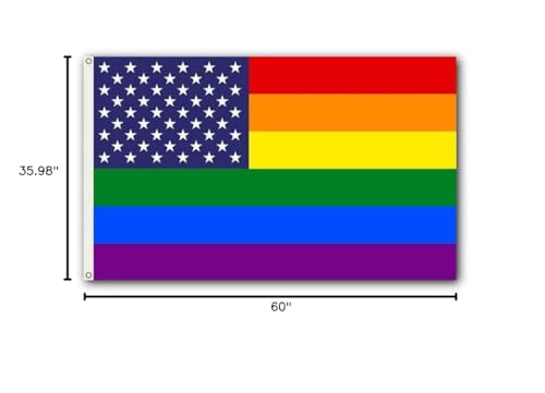SSK® Gay USA - Stars Outdoor Flag - Large 3' x 5', Weather-Resistant Polyester - color: Gay USA - Stars