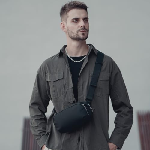 reeyee 4.5L Commuter Sling Bag for Men, 840D Cordura, Quick Release, Black - size: A7-Quick-release model-4.5L