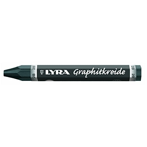 Lyra Graphite Crayons, 2B Hardness, Non Water-Soluble, Set of 12 Crayons, Black (5620102) - size: 1 Count (Pack of 1), style: 2B/Non Water-Soluble
