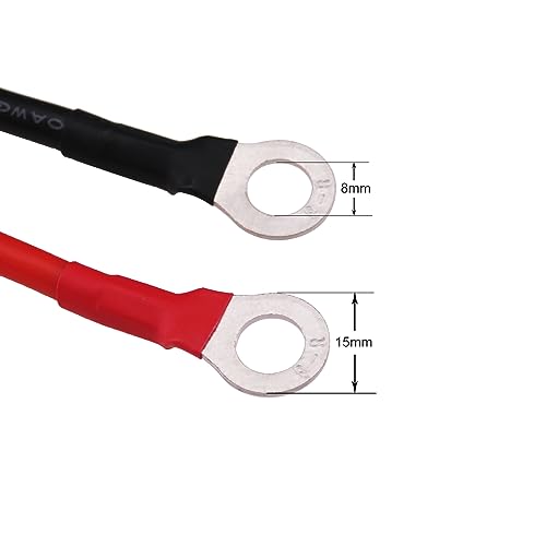 1pc XT60 to O Ring Terminal Cable XT60 Male to M8 O Ring Eyelet Terminal Plug Connector with 12inch 10awg Silicone Wire for RC Lipo Battery FPV Racing Drone(E144-1)