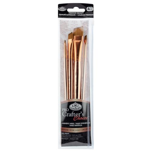 Royal & Langnickel Crafter's Choice Pro Synthetic Sable Angular Craft Brush Set, 4pc - style: Angular