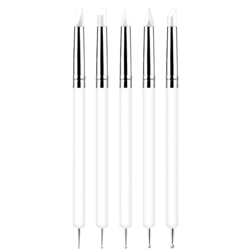 10 Pcs Silicone Clay Sculpting Tools Set, Double-Ended Dotting Tools & Silicone Brushes for Polymer Clay, Air Dry Clay, Pottery & DIY Crafting-White - color: 10Pcs-White