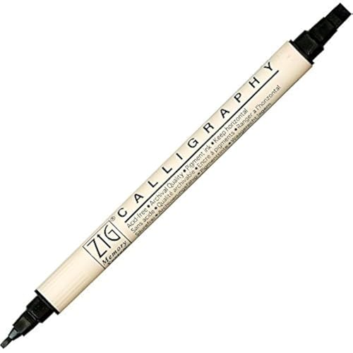 Zig Memory System Calligraphy Marker Pure Black 2 Set