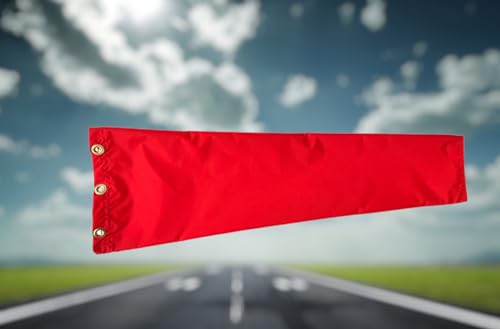 8" Diameter x 36" Long Heavy-Duty Nylon Windsock – UV & Weather Resistant – Ideal for Airport Runways, Helipads, Oil Rigs, and Industrial Sites – Durable Polyurethane Coated Fabric | Made in USA, Metal Frame not Included - color: Scarlet Red (8" Diameter