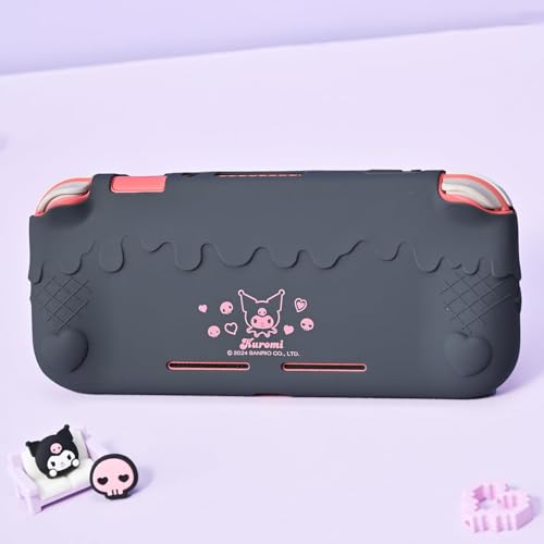 Kuitmor Switch Lite Protective Case,Soft Silicone Protective Shell,Anti-Scratch Protective Cover Case for Switch Lite with 2 Thumb Grip Caps(Purple Kuromi) - color: Purple Kuromi