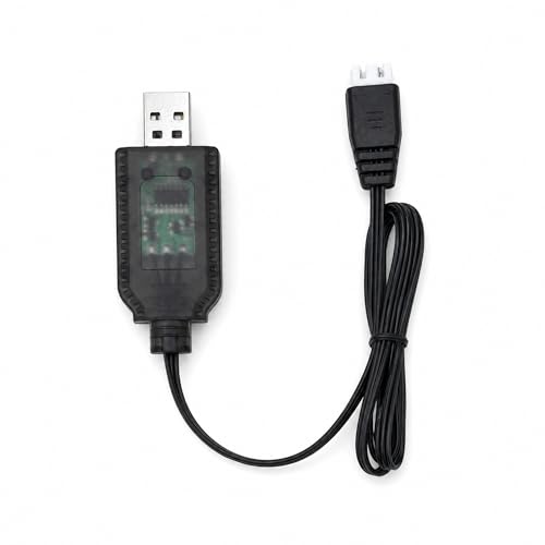 7.4V, 3 Pin USB Charger Compatible with Gel Blaster, Splatter Ball Gun, SCX24 RC Car, Drone - XH-3P 2S Lipo Battery Charger Cable (1.8Ft)