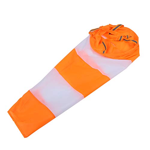 Airport Fluorescent Windsock, Nylon Airport Windsock Outdoor Wind Measurement Sock Bag with Reflective Belt Wind Vane Weather Bag (1 Meter red and White Fluorescent