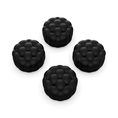 PlayVital Thumbs Cushion Caps Thumb Grips for ps5 ps4, Thumbstick Grip Cover Joystick Caps for Xbox Series X/S, Xbox One, Elite Series 2, Switch 2 Pro Controller - Puff Cloud Texture Design Black - color: Puff Cloud Texture Design Black
