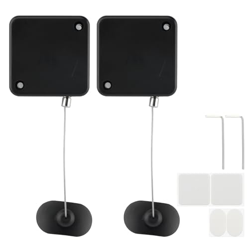 2pcs Retractable Remote Control Tether Locks, Home Security Lanyard Lock with 6.56ft Adjustable Leash Length Clasp for TV Remote Control,Tablets Showroom,Gaming Controller