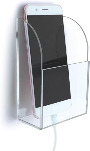 Clear Acrylic Remote Control Holder Small Media Storage Box TV Control Caddy Smart Phone Station, 1 Compartment