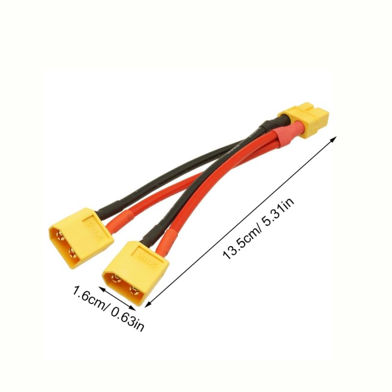 XT60 Parallel Connector Cable Dual Extension Y Splitter Harness for RC Drone FPV Battery Power Connection