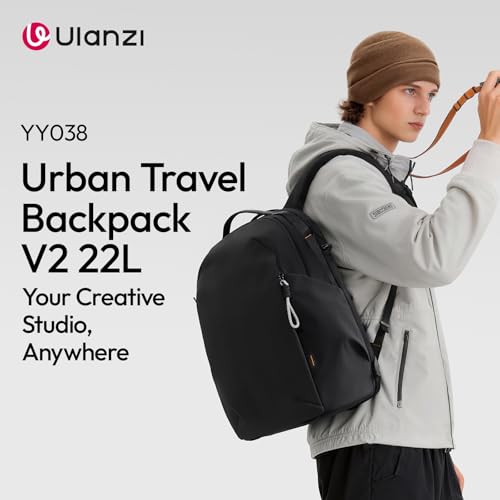 ULANZI YY038 Travel Camera Backpack 22L for Mirrorless DSLR (Black) - color: Black
