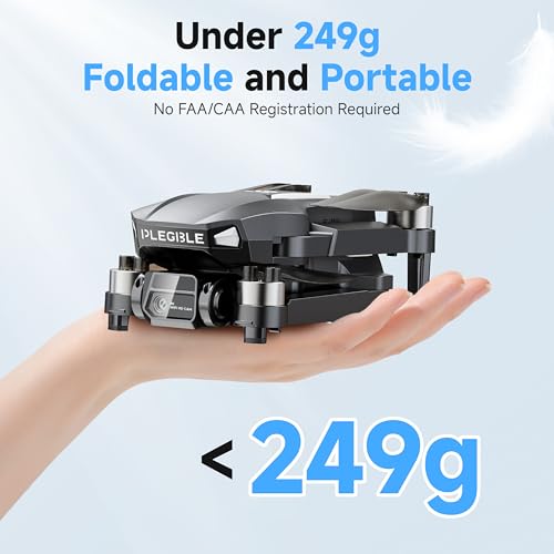 PLEGBLE Drones with Camera for Adults 4K, Beginner FPV Drone, 3 Batteries