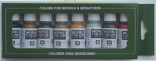 Vallejo - Model Color Effects Metallic Colors Set | Modeling Acrylic Paints | 8 Bottles x 18 ml (0.60 fl.oz.)