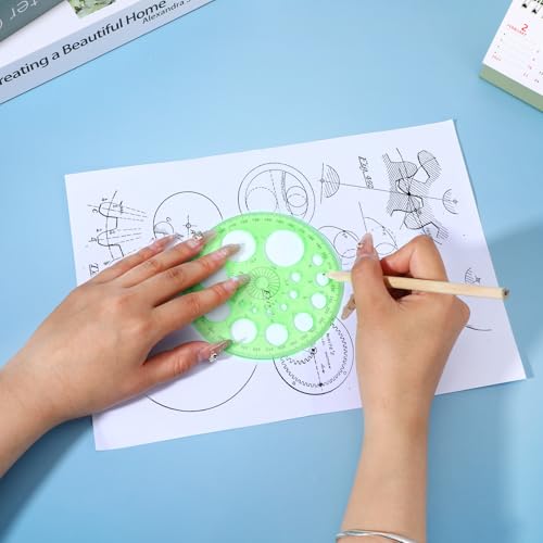 Circle Template for Drawing, Professional Circle Stencils for Drawing Large and Small Multi Function Circles Ruler for Building Office School Designing Supplies