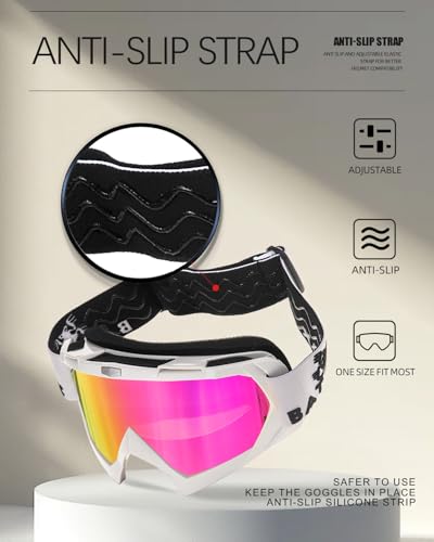 Motorcycle Glasses Goggles Dirt Bike Motocross Safety ATV Tactical Riding (Hd Violet-violet, Adult) - color: Hd Violet-violet