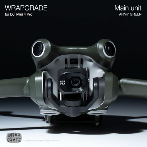 WRAPGRADE Skin Stickers Compatible with DJI Mini 4 Pro | Full Wrap (Army Green) - color: Army Green