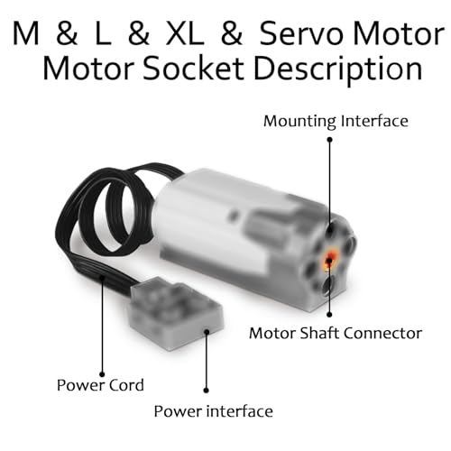 UNCLE BRICK 9 in 1 Motor Power Function Set,Equipped with Powerful High-Torque High-Speed Motor,Advanced Control Functions,Compatible with Major Brands,Suitable for Building Block Modification