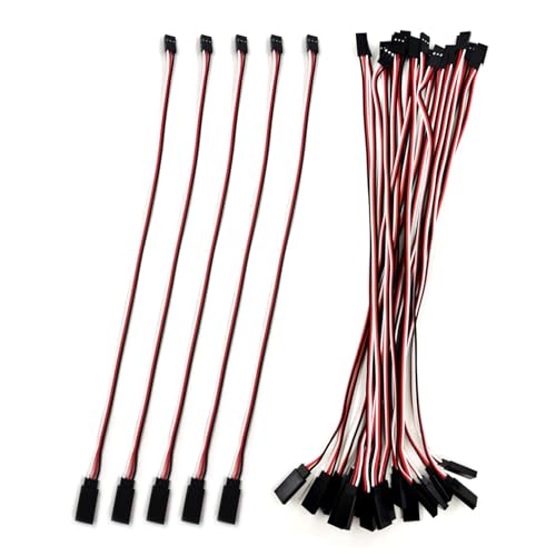 3-pin servo Extension, Male-Female JR Plug servo Extension Lead Cable, Used for RC Quadcopter Aircraft (5 Sizes) 20 cm/7.9 in 5PCS - size: 20 cm (5 pieces)