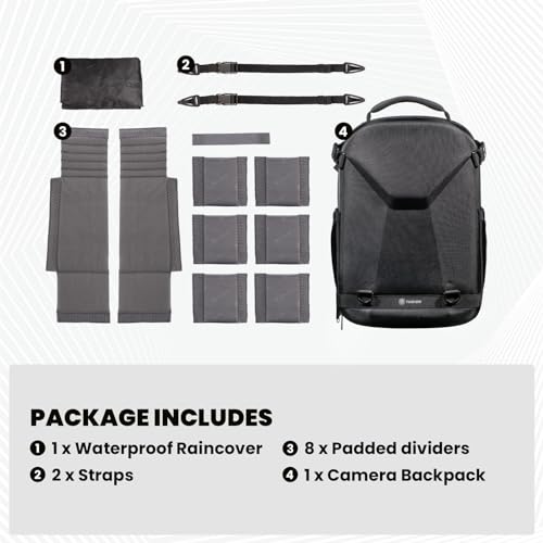 TARION Hard Shell Camera Backpack Bag for Photographers Compact 13L TRH - color: Black, size: Large