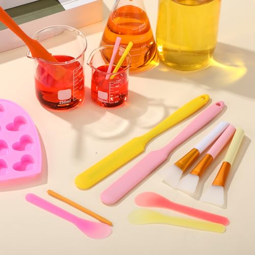 Patelai 12 Pcs Silicone Stir Sticks Kit, Silicone Epoxy Brushes, Stir Tool Sticks, Mixing Spoon, Scraper DIY Crafts Tools for Resin Epoxy Liquid Paint - color: Cute Color