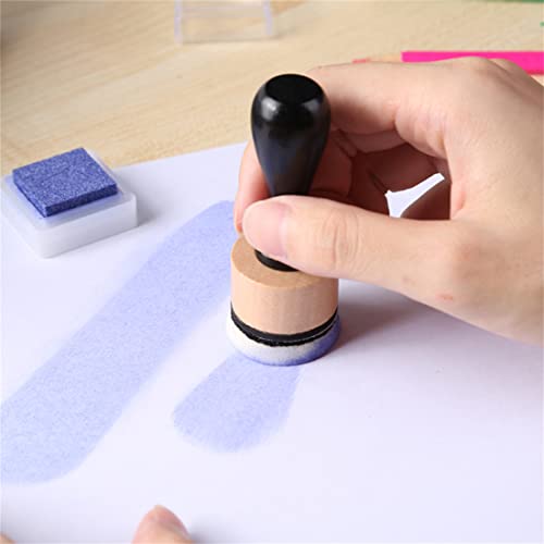 Briartw 42 PCS,2pcs Mini Ink Blending Tool,10pcs Flat Foams,20pcs Sanding Disks and 10pcs Round Stackable Jars,Medium-Grit Sandpaper Provides The Ideal Friction to Work On Cardstock, Chipboard, Wood - color: 2 Handle+10 Foam+20 Sanding Disk+10 Jars