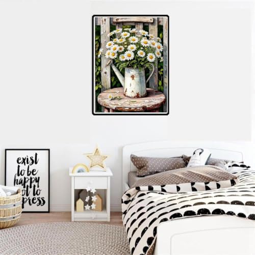 ZeeLionArt Diamond Art Kit, Daisy Flower, 12x16 Inch - color: DP04650
