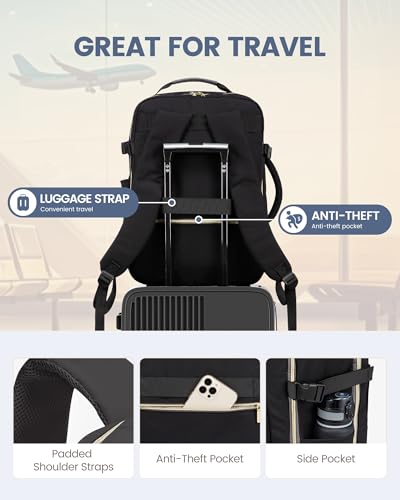 LOVEVOOK 50L Travel Backpack Flight Approved Carry on Backpack,3 Packing Cubes,Waterproof Personal Item Travel Bag,TSA Carry on Luggage Suitcase Travel Essentials,Gifts for Women & Men,fits 18" Laptop - color: Black-grey, size: X-Large-50L-4Pcs(Standard)