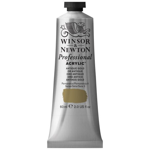 Winsor & Newton Professional Acrylic Paint, 60ml, Antique Gold - color: Antique Gold, style: 2-oz Tube