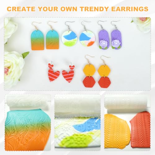 8 Pcs Non-Stick Polymer Clay Texture Rollers (Complex Texture) - color: Complex Texture