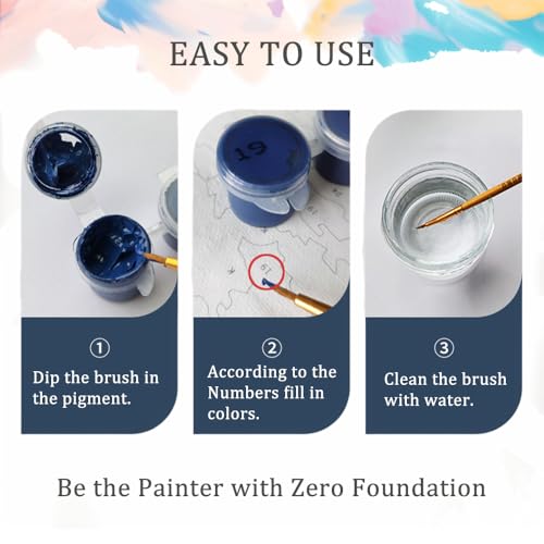 Natuyalo Framed Paint by Numbers Kit for Adults Beginners Owl 12x16 Inch - color: Color-06