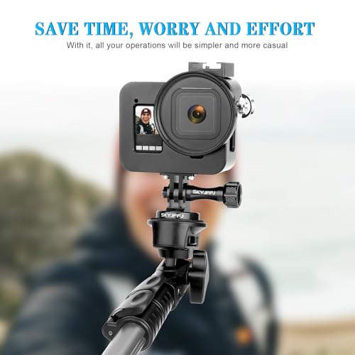 Aluminum Tripod Adapter Attachment Bolt Adapter for Monopod Mount with Aluminum CNC Thumbscrew Compatible Gopro Hero 13 12 11 10 9 8 DJI Osmo Insta360 AKASO and Other Action Camera