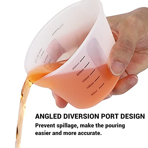 Gartful 250ml Resin Measuring Cups, 3PCS Large Silicone Resin Mixing & Pouring Cups, Reusable Easy Clean for Epoxy, Jewelry Casting Molds, Making Handmade Craft, 8 oz - size: L-250ml*3